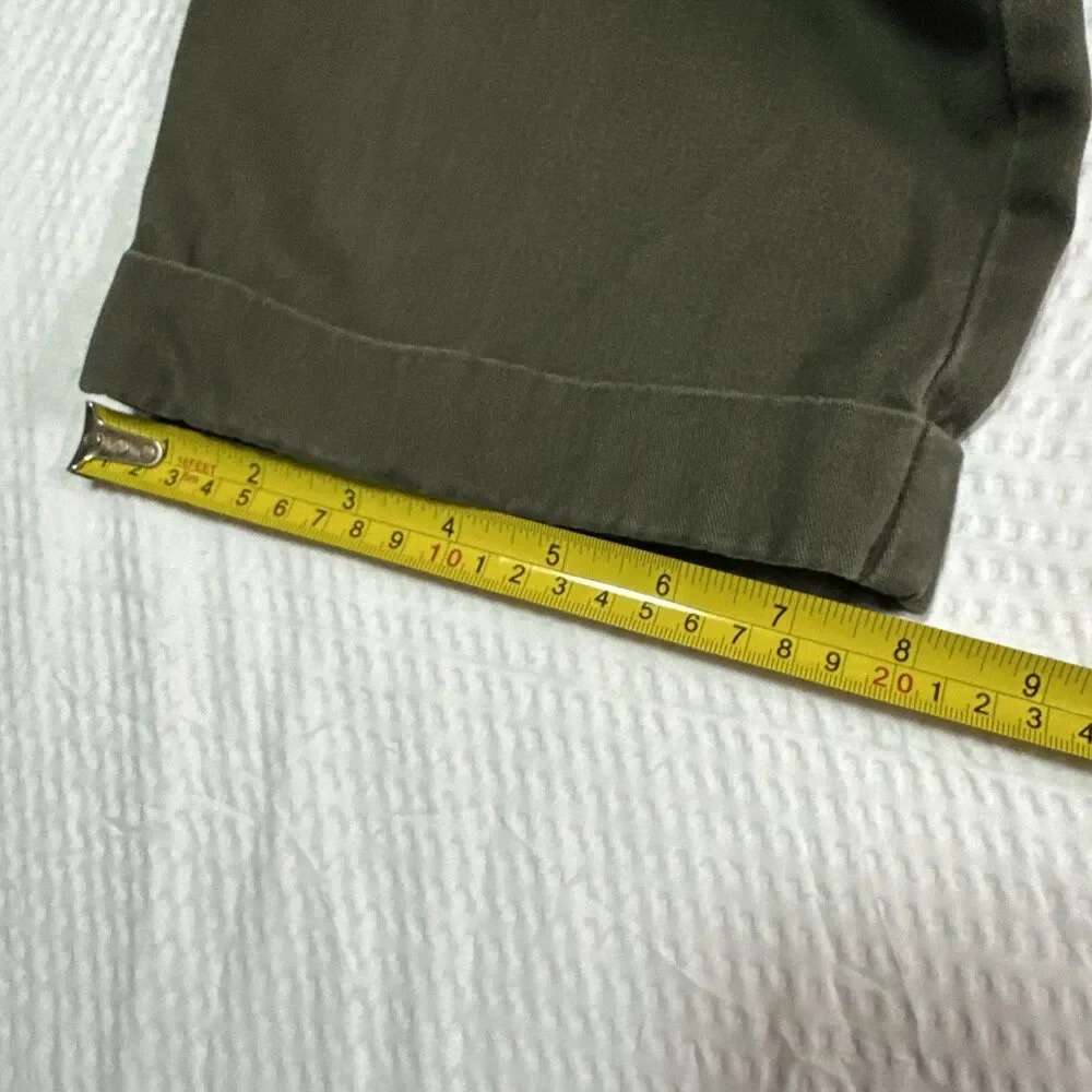 Tommy Hilfiger Men’s Green Double Pleat Chino Pants 30x32 Cuffed Casual Preppy